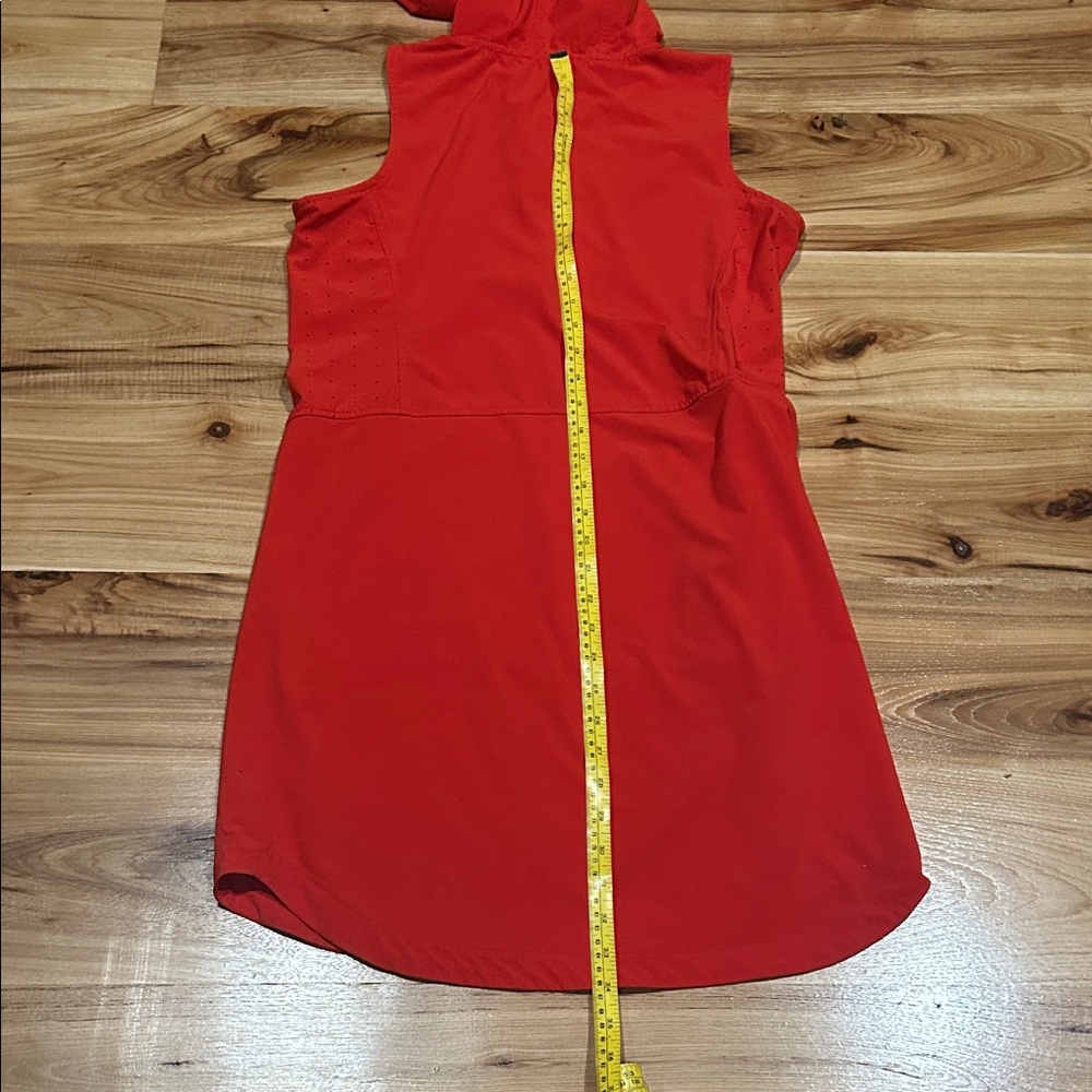 Women’s Hooded Swim Cover-Up Dress - Red/Orange - Picture 4 of 5